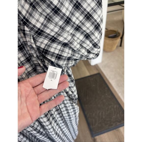 Old Navy Womens XL Plaid Retro Prairie Style Long Maxi Dress Pockets Breathable - Picture 2 of 12